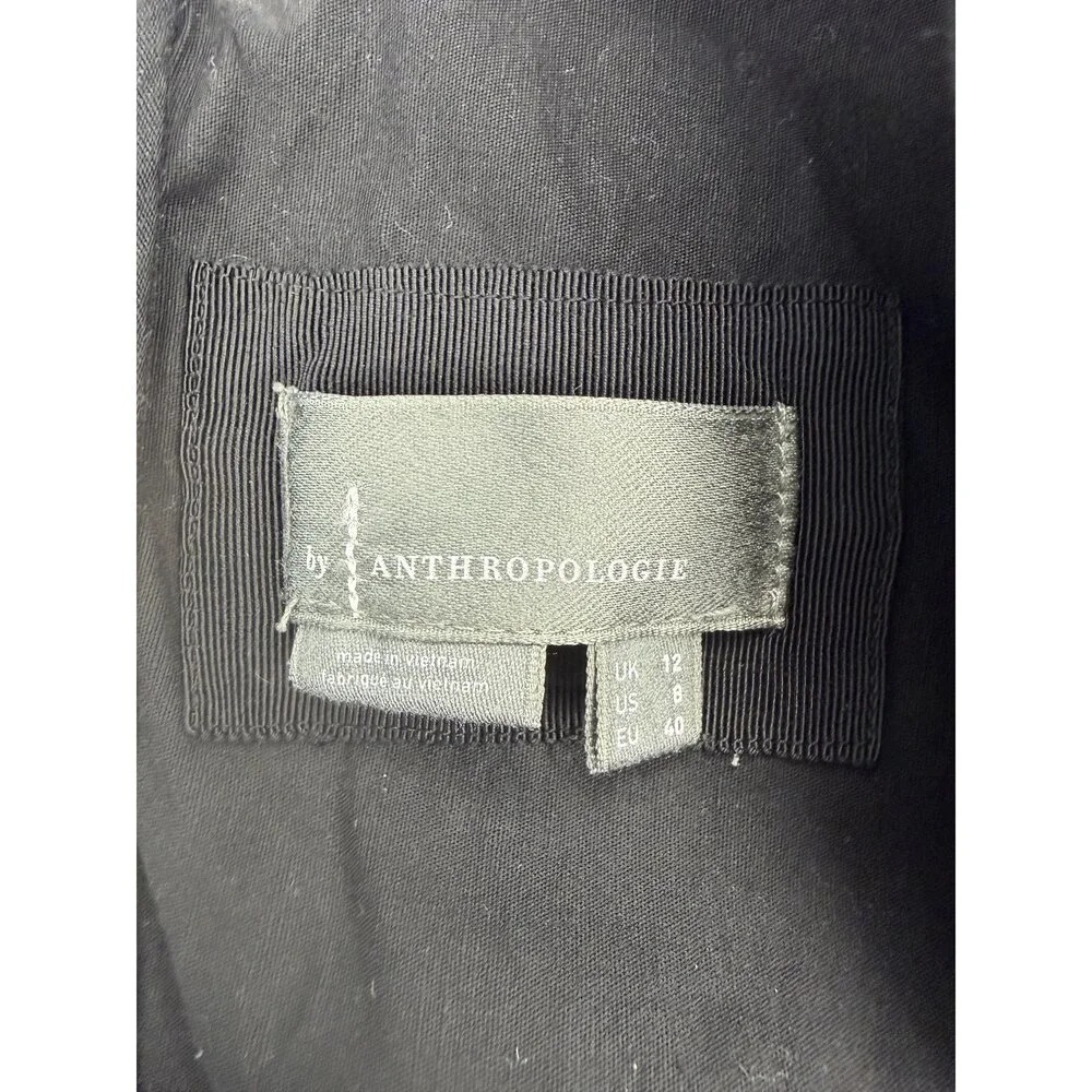 Anthropologie Black Long‎ Sleeve Mini Dress Size 8